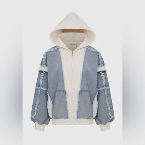 Denim Patchwork Hoodie
